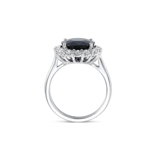 Australian Sapphire & Diamond Halo Ring - Image 3