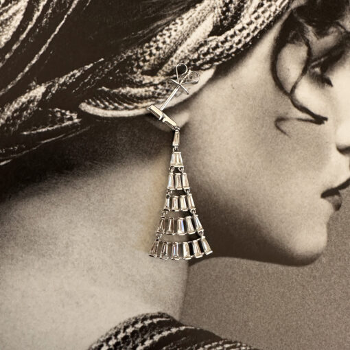 Baguette Diamond Chandelier Earrings - Image 2