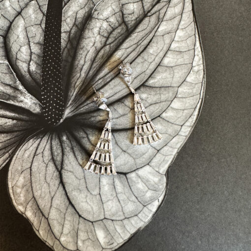 Baguette Diamond Chandelier Earrings - Image 3