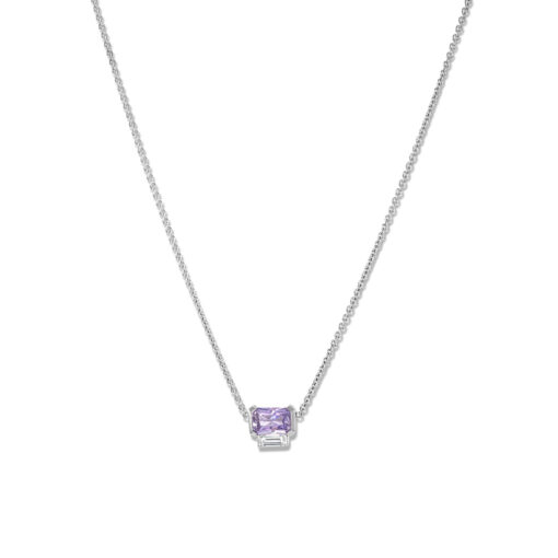 Purple Sapphire & Baguette Cut Pendant