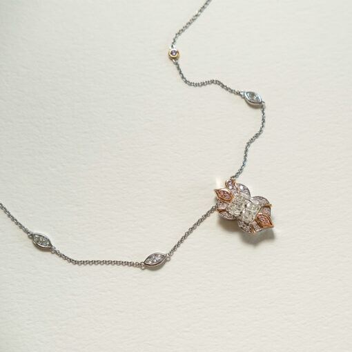 Art Deco Pink Diamond Pendant