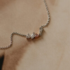 Pink & White Diamond Cluster Pendant