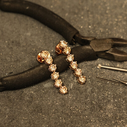 Argyle Champagne Diamond Articulated Earrings