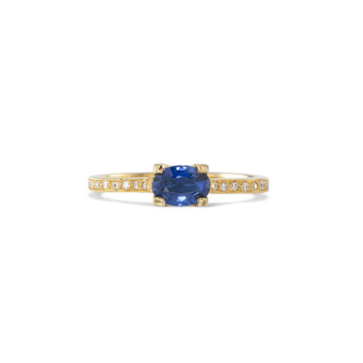 Yellow Gold Sapphire and Diamond Ring
