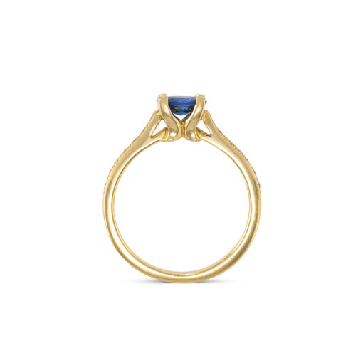 Yellow Gold Sapphire and Diamond Ring - Image 2
