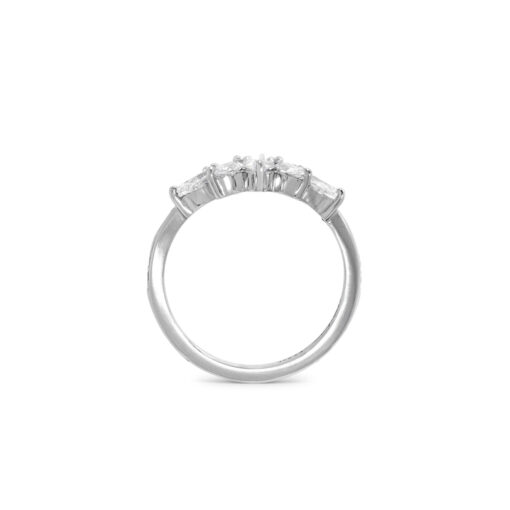 Platinum Fan Shape Diamond Wedding Band - Image 2