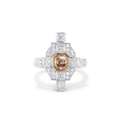Argyle Pink Champagne Art Deco Ring - Image 3