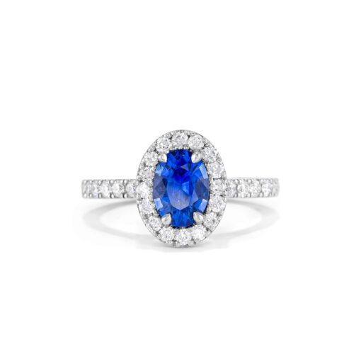 Oval Cut Cornflower Blue Sapphire Ring