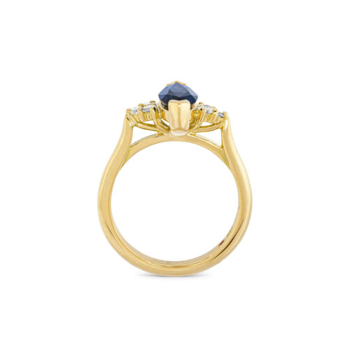 Marquise Sapphire and Diamond Engagement Ring - Image 5