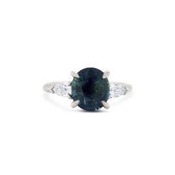 Oval Cut Green Sapphire Ring