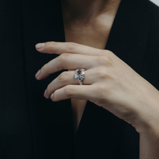 Argyle Pink Champagne Criss Cut Ring - Image 2