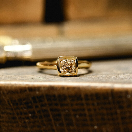 Argyle Champagne Diamond Bezel Set Ring - Image 2