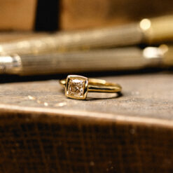Argyle Champagne Diamond Bezel Set Ring
